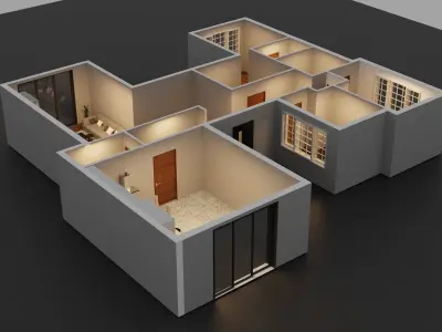 House plan 3D model