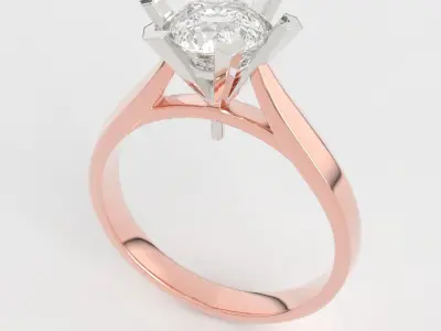 Arrow 6 claw 1 carat diamond ring 3D print model