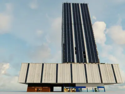 Piraeus Tower Low-poly 3D model