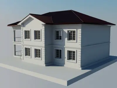 House 3D model Low-poly 3D model