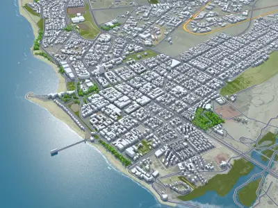 Swakopmund Namibia 10km Low-poly 3D model