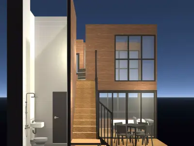 Apartment room in section cut 25-68 3D model