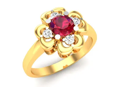 Solitaire Engagement Wedding Ring 3D print model 9