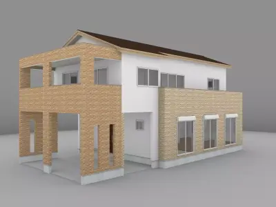 House model for background 35 Low-poly 3D model