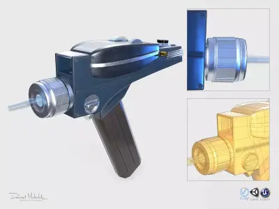 Phaser Gun Star Trek Low-poly 3D model