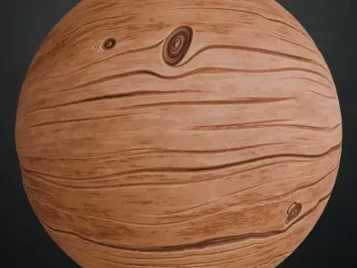 Natural Knotty Pine Wood Surface PBR Texture