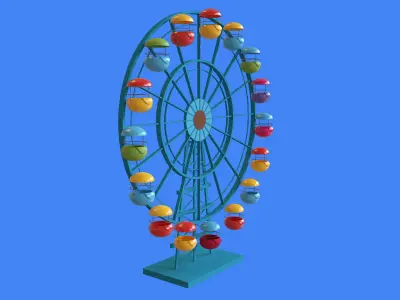 ferris wheel  stylized  Low-poly 3D model