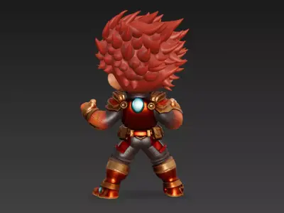 Chibi Arc-Reactor Armored Hero High-Detail 3D Character Model 3D model