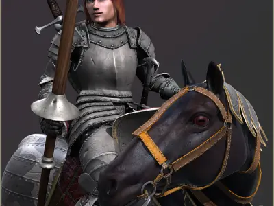 Adam Knight Horseman  Light Low-poly 3D model