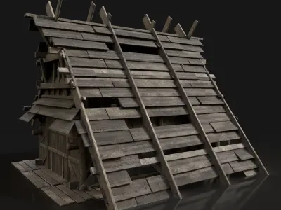 Viking Simple House Cottage Hut Northern Fantasy Next Gen AAA Low-poly 3D model