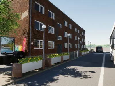 multi-storey building Low-poly 3D model