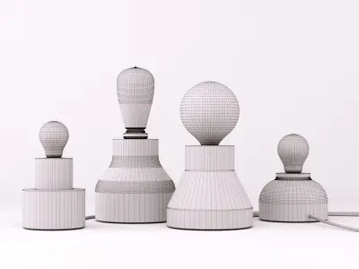 Table lamps set 2 3D model