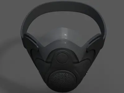 Gas mask protection futuristic technology fantasy  Low-poly 3D model