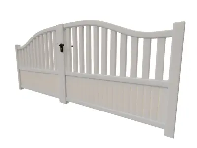 White arc gate for house Low-poly 3D model