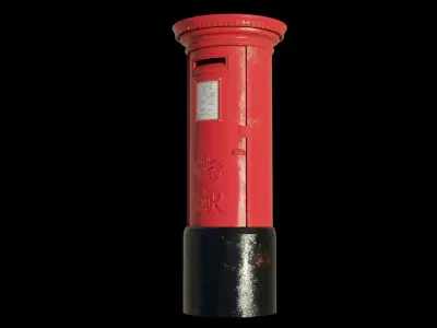 London red mailbox Low-poly 3D model
