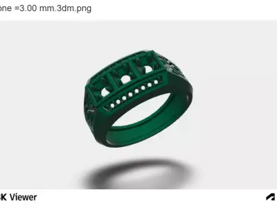 Apex Trio Stone Ring 3D print model