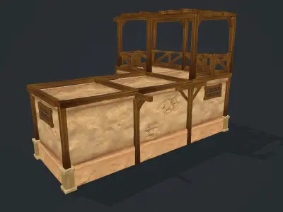 Hand Paint Desert House Low-poly 3D model