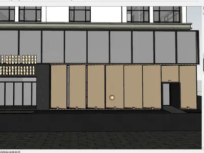 Office Building Facade Exterior Scene 3D model 3D model