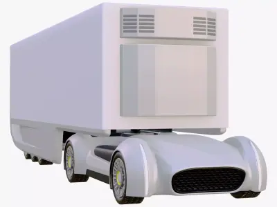 Autonomous Futuristic Cargo Truck M2 3D model