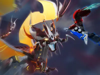  Predaking Transformers Prime Mecha Dragon Rig 3D model