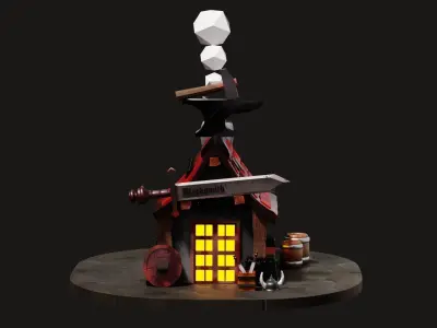 Medieval blacksmith evee blender  3D model