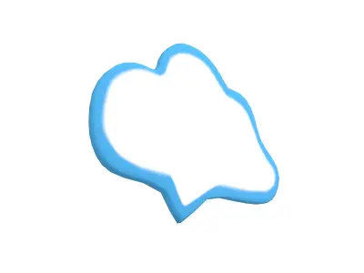 Speech Balloon v22 005 Low-poly 3D model