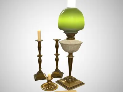 Antique lighting Low-poly 3D model