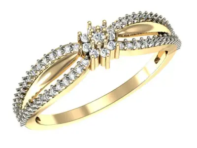 Mystical Midnight Whisper Diamond Ring for Women 3D print model