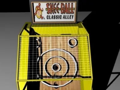 Skeeball bowling machine on table Low-poly 3D model