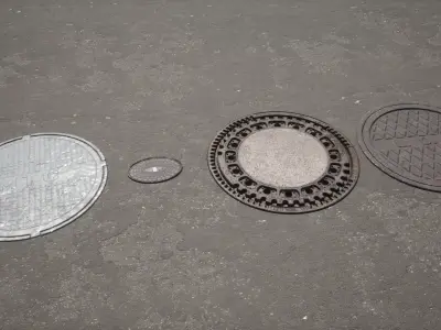 Manhole Cover  Low-poly 3D model