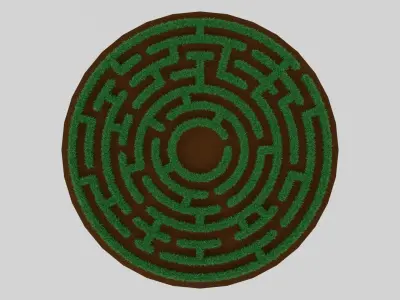 Circular Maze With Grass 3D print model