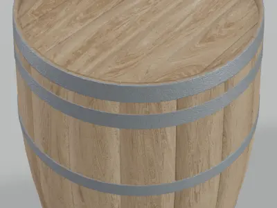 Light Toasted Firkin Barrel 3D model