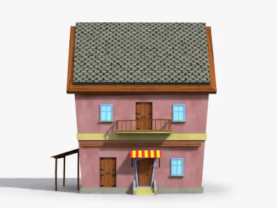 Cartoon House t Low-poly 3D model