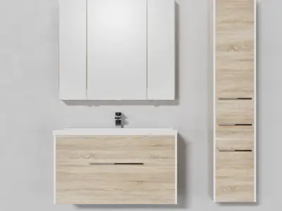 Furniture set Augusta 58-75-100 sonoma oak 3D model