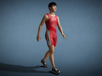 Original rowers  kayakers  Male Athletes 3D model