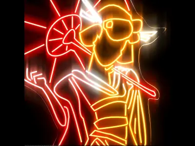 japanese girl-neon set one 3D model