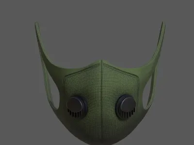 Gas mask protection fabric isolated military combat  Low-poly 3D model