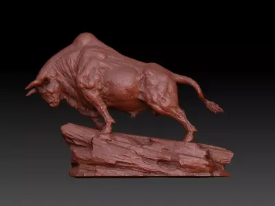 Pioneer cattle Wall Street Bulls cattle 3D print model