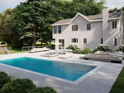 3D Exterior Scene 3D model design garden and landscape 3D model