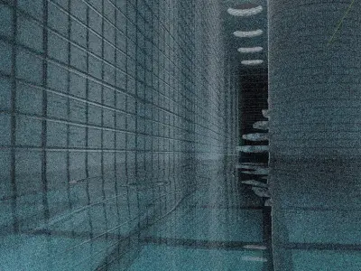 Hi-res scene in Backrooms style 3D model