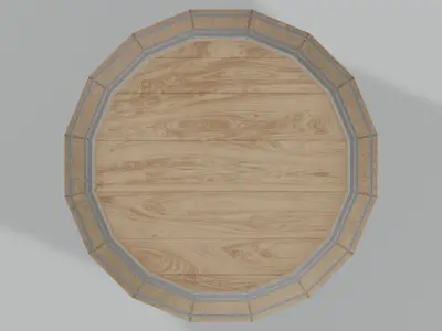 Light Toasted Lowpoly Bordeaux Barrel Low-poly 3D model