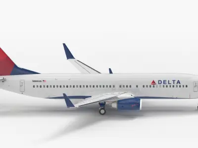  Boeing 737-800 with Interior Delta Air Lines 