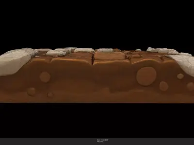 Stylized Stone Path Low-poly 3D model