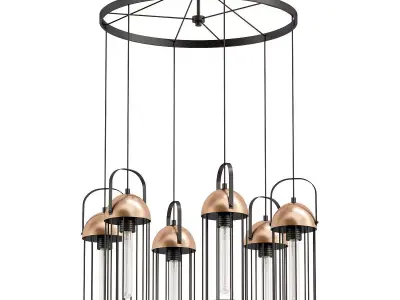 anemon-5062-206-b0047361 pendant light with six metal cages h... 3D model