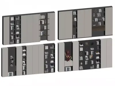 modern bookcase 3D model