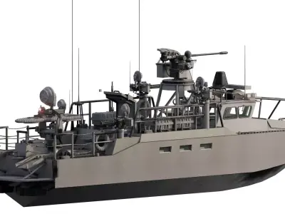 DETAILED PATROL BOAT 3D model
