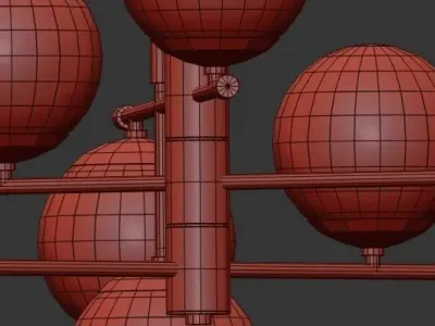 Spike Nine Balls Hanging Lamp 3D model