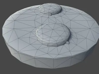 Sewer concrete block with two holes in it Low-poly 3D model