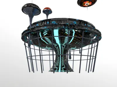  Sci-Fi Platform  Low-poly 3D model