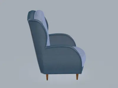 Bow-arms smooth armchair 3D model